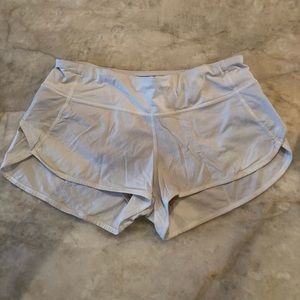 White Lululemon Speed Up shorts (short length)